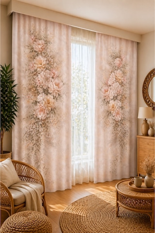 2 Adet 140x260 Cm Ölçüsünde Şık Dekoratif Fon Perde Koleksiyon Çok Renkli
