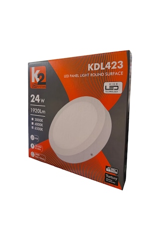 Kendal Kdl423 Sıva Üstü Yuvarlak Led Panel 24w Beyaz Işık Beyaz