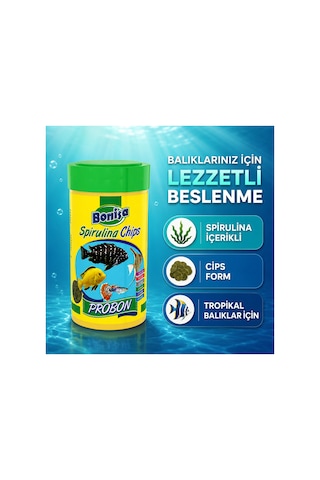 Spirulina Chips Probon Tropikal Balık Yemi Spirulina İçerikli Cips Yem 2 Li Avantajlı Paket