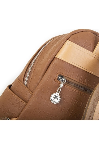 Nas Bag Kadın Sırt Çantası Taba Camel Gofraj Çok Renkli