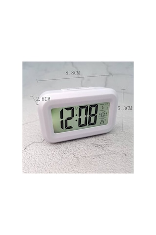 Dol-2108 Mini Dijital Işıklı Masa Saati Sıcaklık Ölçer Termometre Saat - Takvim - Alarm Çok Renkli