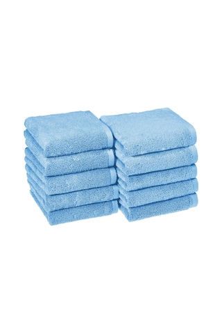 10 Lu El Yüz Otel Havlusu 50x85 Cm Renkli 16/1 Avs 200 Gr Mavi