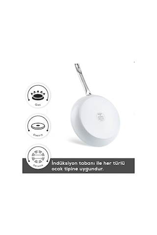 Karaca x Refika Swiss Crystal Creamy Metal Wok Tava 28 Cm