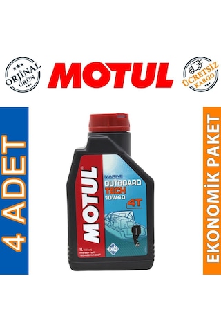 Motul Marine Outboard Tech 4t 10w-40 1 Lt Tekne Motor Yağı 4 Adet