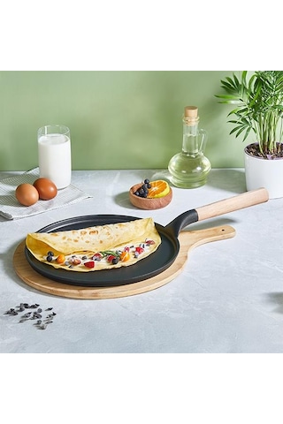 Falez Black Line Döküm Krep Tava 28 Cm Bln3068 Siyah