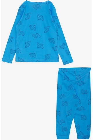 Macawi Breeze Erkek Çocuk Pijama Takımı Kaplumbağa Desenli 1.5-5 Yaş, Mavi-mavi Mavi