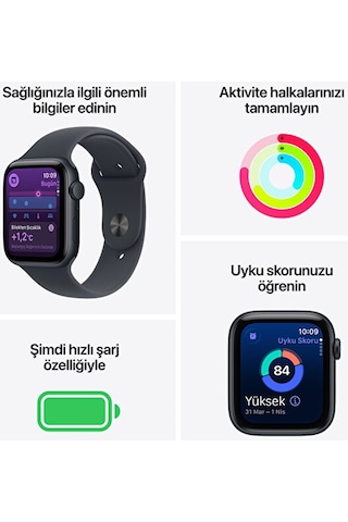 Apple Watch SE 3 MEH34TU/A GPS 40 MM Akıllı Saat S-M (Distribütör Garantili)