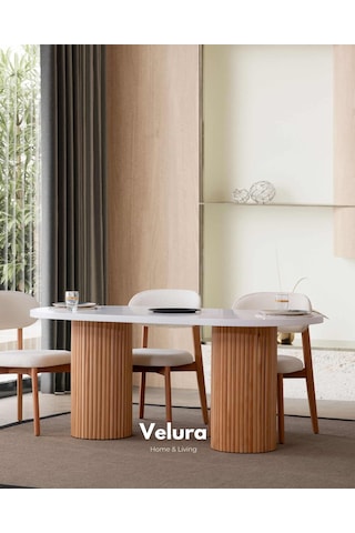 Vera Yemek Odası Takımı Yemek Masası + 4 Adet Sandalye Beyaz