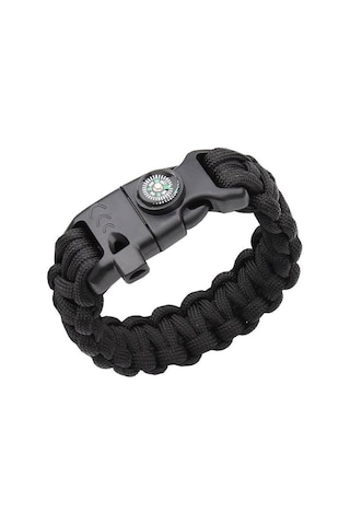 Siyah Paracord Survival Bileklik Bıçak Pusula Ateş Başlatıcı M Siyah Siyah Paracord Survival Bileklik Bıçak Pusula Ateş Başlatıcı M Siyah