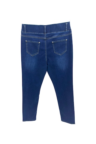 Zanessi Fashıon Büyük Beden Beli Lastikli Likralı Denim Kadın Pantolon Lacivert