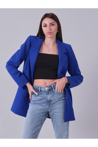Feminist Saks Zebra Astar Detaylı Krep Blazer Ceket 01051201.26