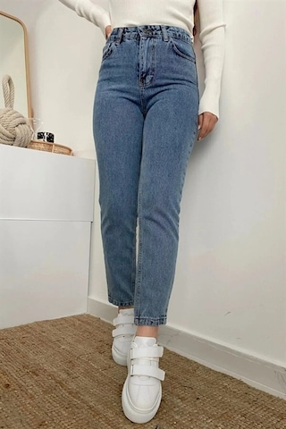 Woddi Kar Yıkama Yüksek Bel Likralı Kısa Paça Bilek Model Pantolon Jeans Taş1