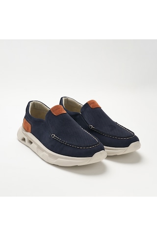 Lacivert Sneaker Erkek Og-2413 John May 018-137 Laci Nubuk-turuncu Dana Süet