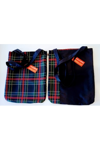 Çift Taraflı Scotch Ekose Omuz Çantası Çok Renkli