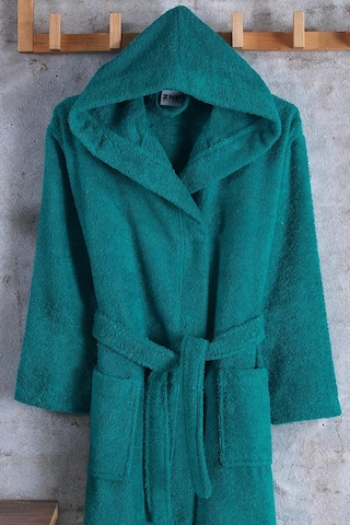 Zeynep Tekstil Pamuklu Kapşonlu Genç Bornoz Unisex Garson Boy Bornoz 153-99-1313 Yeşil
