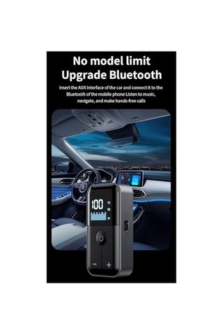 M20 2'si 1 Arada Bluetooth 5.4 Transmitter Ses Alıcı & Verici 3.5mm Aux, Micro Sd Kart Çalar, Led Ekranlı Kablos