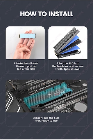 Jeyı Ssd Soğutucu 2280 M.2 Nvme Radyatör Magnezyum+alüminyum İ002