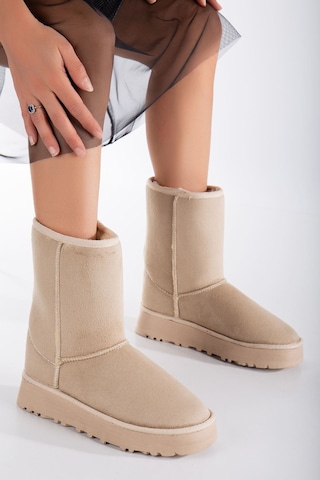 Celio Kalın Taban Ugg Leopar Bej