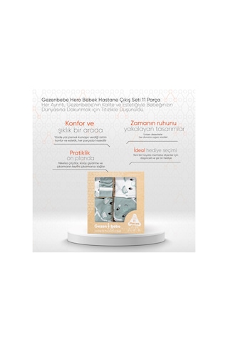 Gezenbebe Hero Bebek Hastane Çıkış Seti 11 Parça Mavi