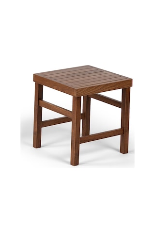 Atina Sabit Sehpa 40x40 - Dış Mekan Ahşap Bahçe, Balkon Sehpa Ceviz