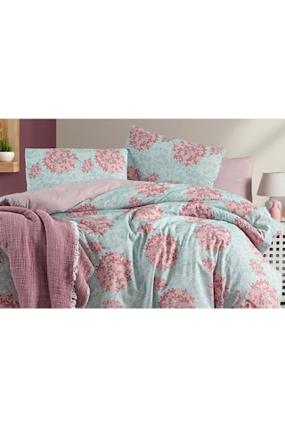 Lastikli Çarşaflı Tek Kişilik Nevresim Elegant Mint Mint Mor