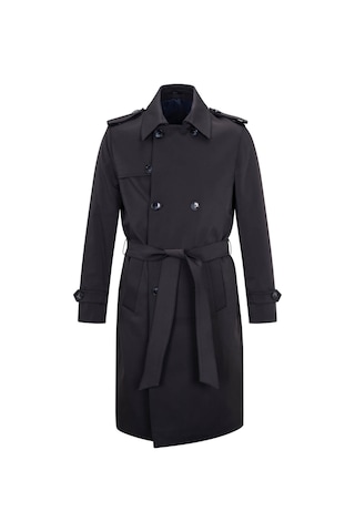 Hatemoğlu Lacivert Slim Fit Bebe Yaka Pamuklu Pardösü 36367 Lacivert