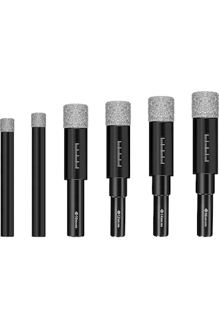 Geeroyoo 6-16mm Elmas Uçlu Kuru Delme Matkap Ucu Seti - Granit, Mermer, Seramik Ve Cam İçin