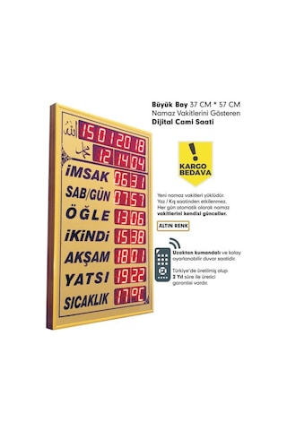 Dijital Cami Saati Büyük Boy Vakitmatik