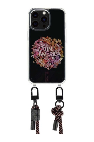 Kajsa Apple Uyumlu iPhone 14 Pro Max Kılıf Kajsa Missy And Match Şeffaf Desenli İp Askılı Kapak KAJSA-25509