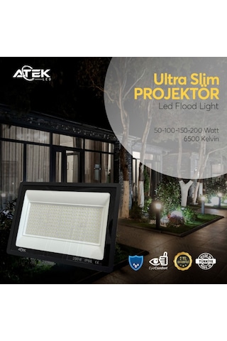 Ultra Slim Projektör Dış Mekan Led Işık Siyah
