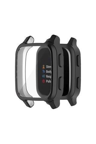 Garmin Venu Sq İçin Temperli Cam Ekran Koruyuculu Koruyucu Tampon Kılıf, Sert Koruyucu Kılıf
