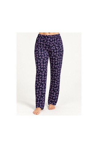 Fit Women Kadın Premium Desenli Rahat Kesim Mor Pijama Altı 4772