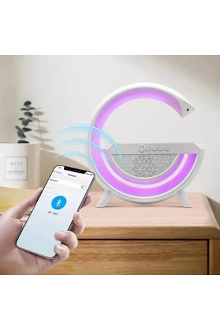 15w Kablosuz Şarj Özellikli Rgb Işıklı Bluetooth Hoparlör Standı