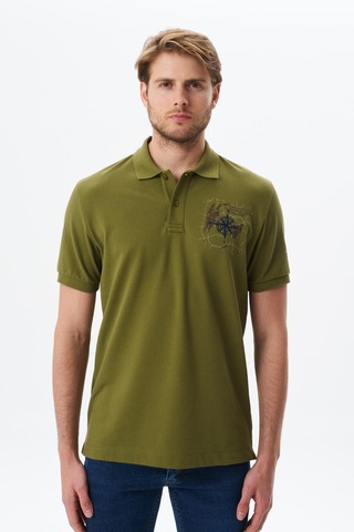 AR-MA Arma Erkek Regular Fit Baskılı % 100 Pamuk Pike Polo Yaka Tişört Y29374356202 Yeşil