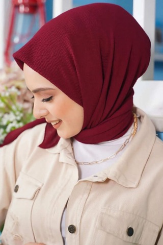 Melodi Scarf Kadın Tesettür Mio Caz Eşarp Hijab Bordo Bordo