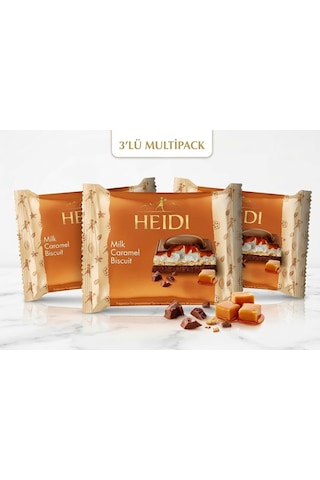Heidi Milk Caramel Biscuit - Bisküvili Karamelli Sütlü Çikolata 55 G 3 Adet