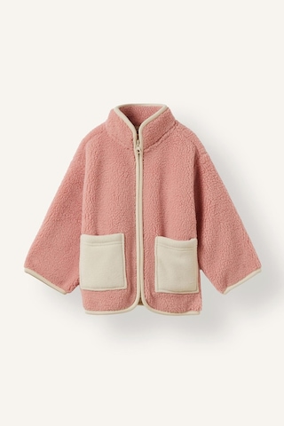 Defacto Dik Yaka Fermuarlı Cepli Pelüş Hırka Kız Bebek H9006a526aupn243 Pembe-pn243