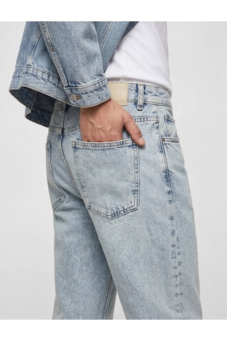 Koton Normal Bel Pamuklu Vintage Straight Jean Pantolon Açık İndigo 6sam40046nd