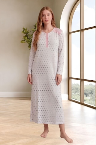 Mecit Pijama Mecit 6356 Pembe Büyük Beden Kadın Gecelik