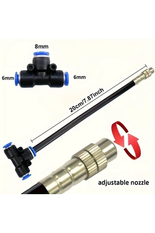 Willowhaven Amerikan Konnektörlü 7/24 Damla Sulama Sistemi 7.87 Ayarlanabilir Bakır Nozul Bahçe Sera Sulama