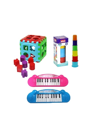 Eğitici Bebek Oyuncak Puzzle Bultak - Sevimli Silindir Kule - Ilk Piyanom - 3lü Set Eğitici Bebek Oyuncak Puzzle Bultak - Sevimli Silindir Kule - Ilk Piyanom - 3lü Set