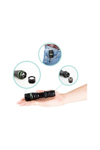 Valkyrie Cree Q5 Uzun Menzil El Feneri - Zoom - Aaa Destekli Siyah