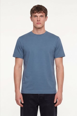 Sabri Özel Erkek Pilot Mavi Normal Kesim Regular FitPamuk Dokuma Bisiklet Yaka Basic T-shirt