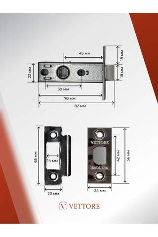 Vettore Kapı Kolu İçi Kapı Mandallı Siyah Nikel 157014361