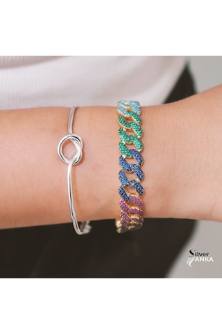 925 Ayar Gümüş Gold Mix Taşlı Gurmet