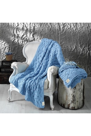 Serenita Saç Örgü Triko Tv Battaniyesi Throw Koltuk Şalı (538861611)-110X160
