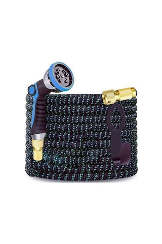 Pazly 50ft Uzunlukta Mavi Genişleyen Bahçe Borusu - 10 Fonksiyonlu Araba Yıkama Sprat