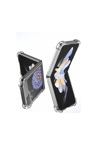 Mobilteam Galaxy Uyumlu Z Flip 6 Kılıf Nitro Anti Shock Silikon - Şeffaf Şeffaf
