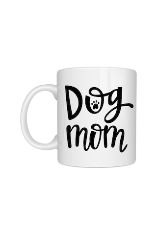 Dog Mom Yazılı Porselen Kupa Model 180 Köpek Severlere Özel Tasarım Kahve Kupası Sevimli Pati Desenli Hedi Diğer
