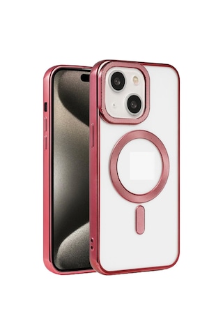 Apple Uyumlu iPhone 15 Kılıf Pütür Dizayn Magsafe Şeffaf Krns Case